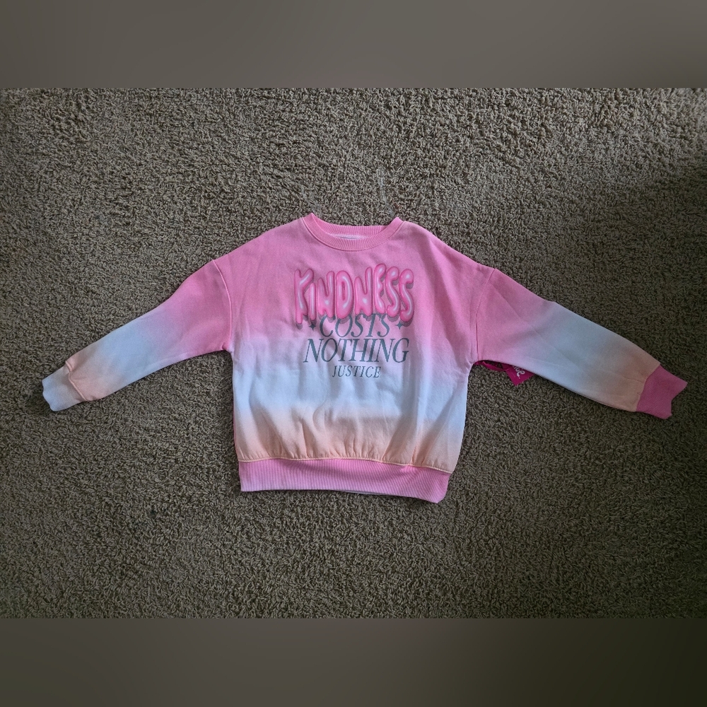 Pink and White Kids Sweatshirt